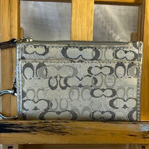 Coach fabric keychain small wallet